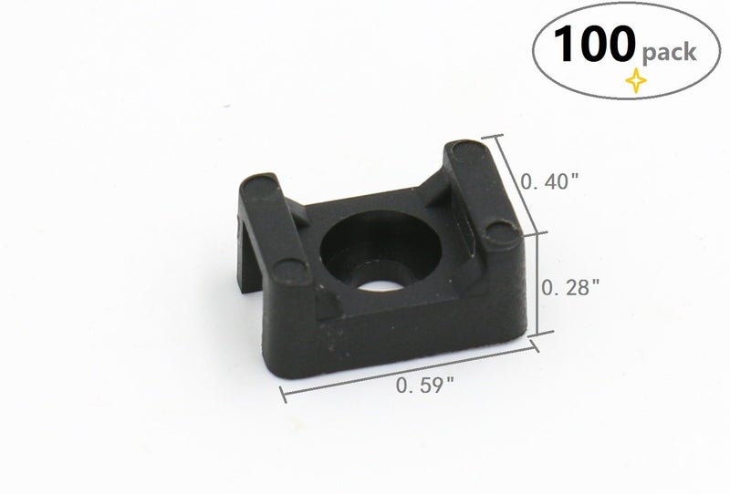 Iexcell 100 Pcs Black 4.5Mm Cable Tie Base Saddle Type Mount Wire Holder - Image 2